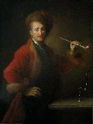 unknow artist Portrait d'homme en costume polonais, une pipe a la main. painting